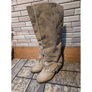 Not Rated knee high fringe boots size 8.5